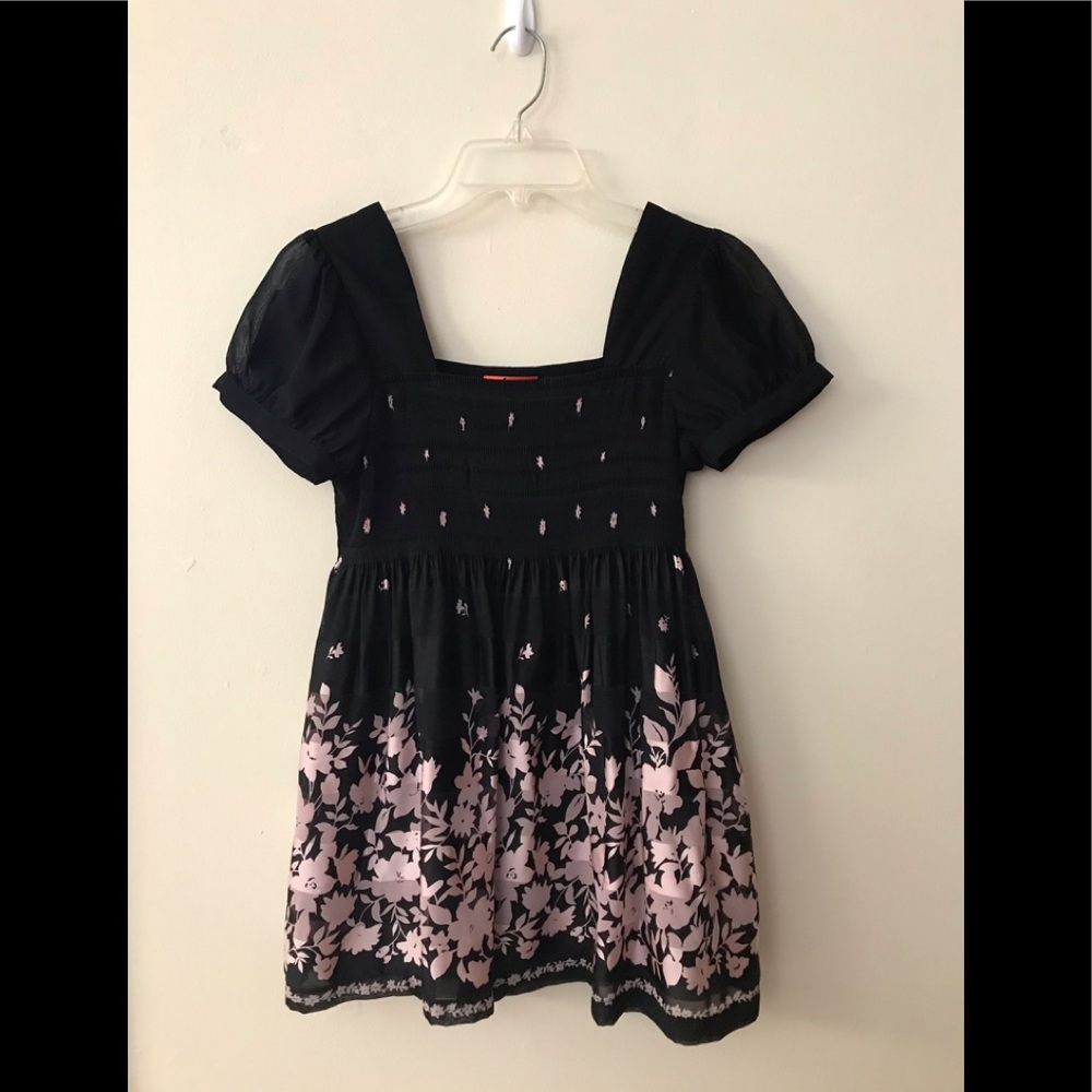 Floral lightweight babydoll tunic blouse